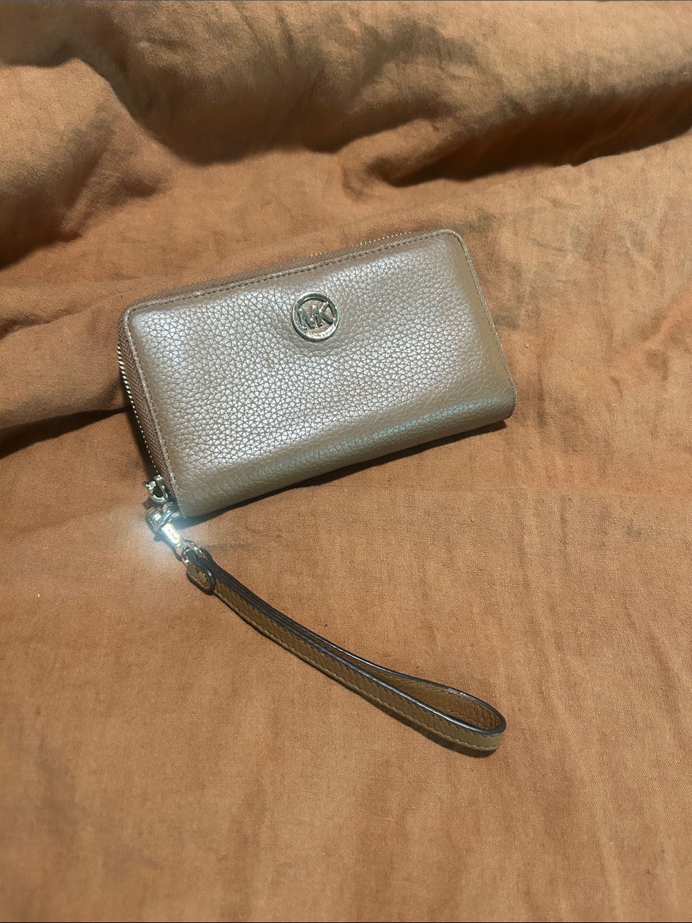 Camel leather Michael Kors wallet/ wristlet